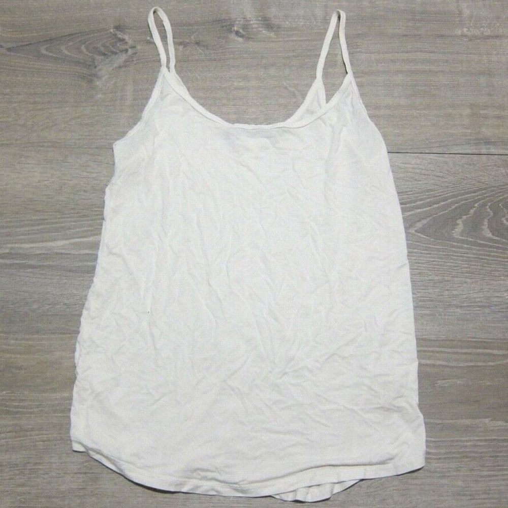 Feel The Piece Tank Top w/ Back Seam in White sz XS / S